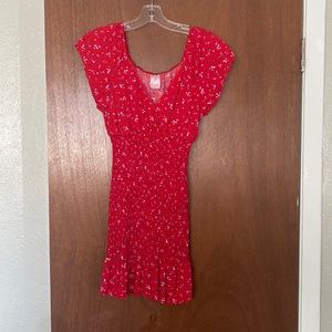 No Boundaries Small red floral dress